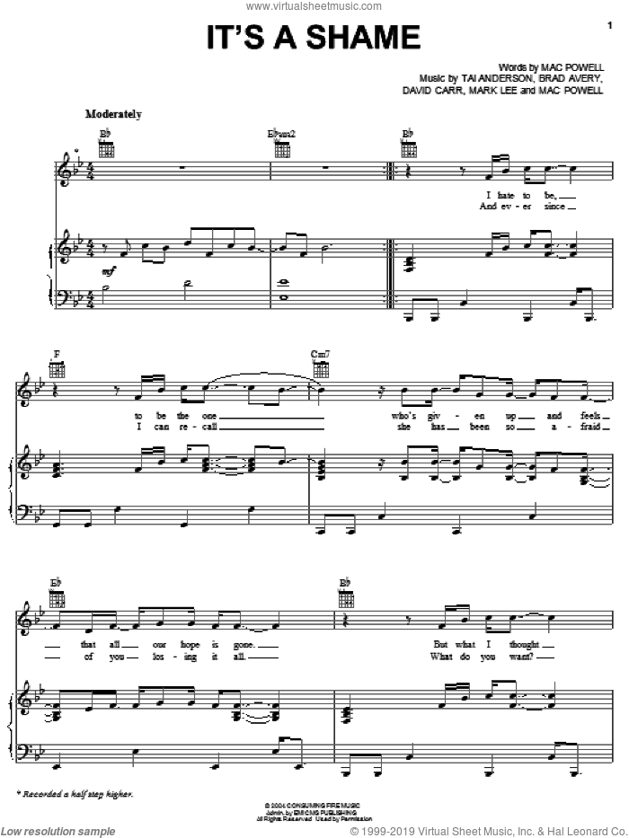 Day It's A Shame sheet music for voice, piano or guitar