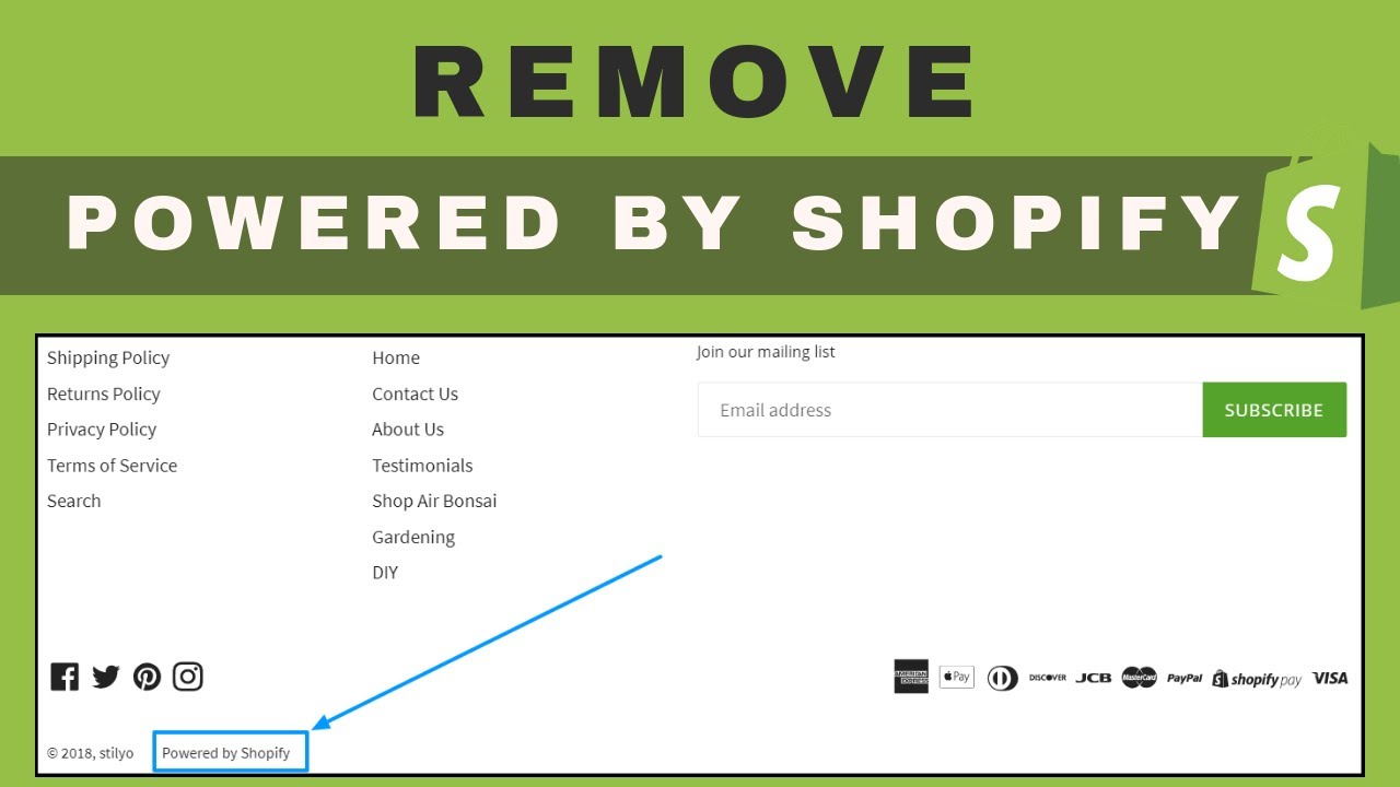 How to remove Powered by Shopify link from footer?