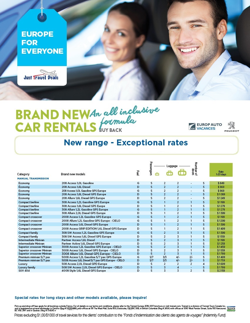 Brand New Car Rentals! New Range Exceptional Rates