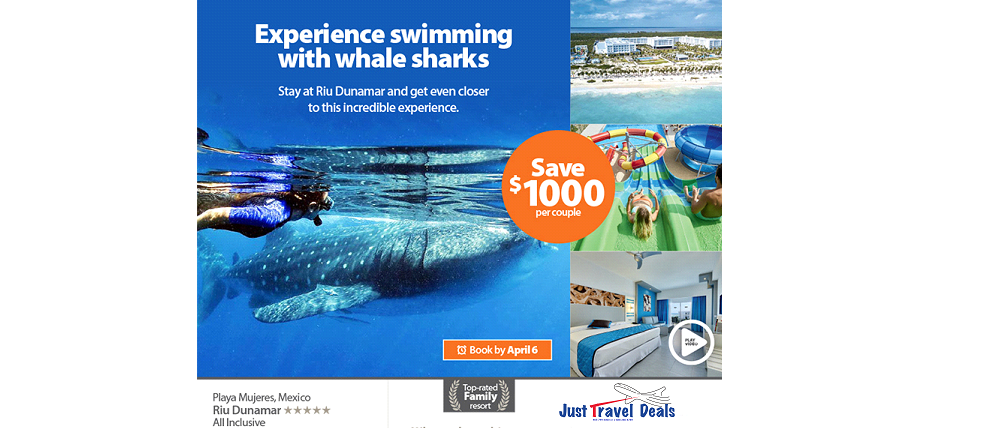 Riu Dunamar Cancun, Mexico Vacations. Close To Whale Shark Excursions