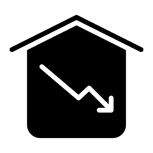 Real, estate, economic, crisis, decrease, house, home icon Download