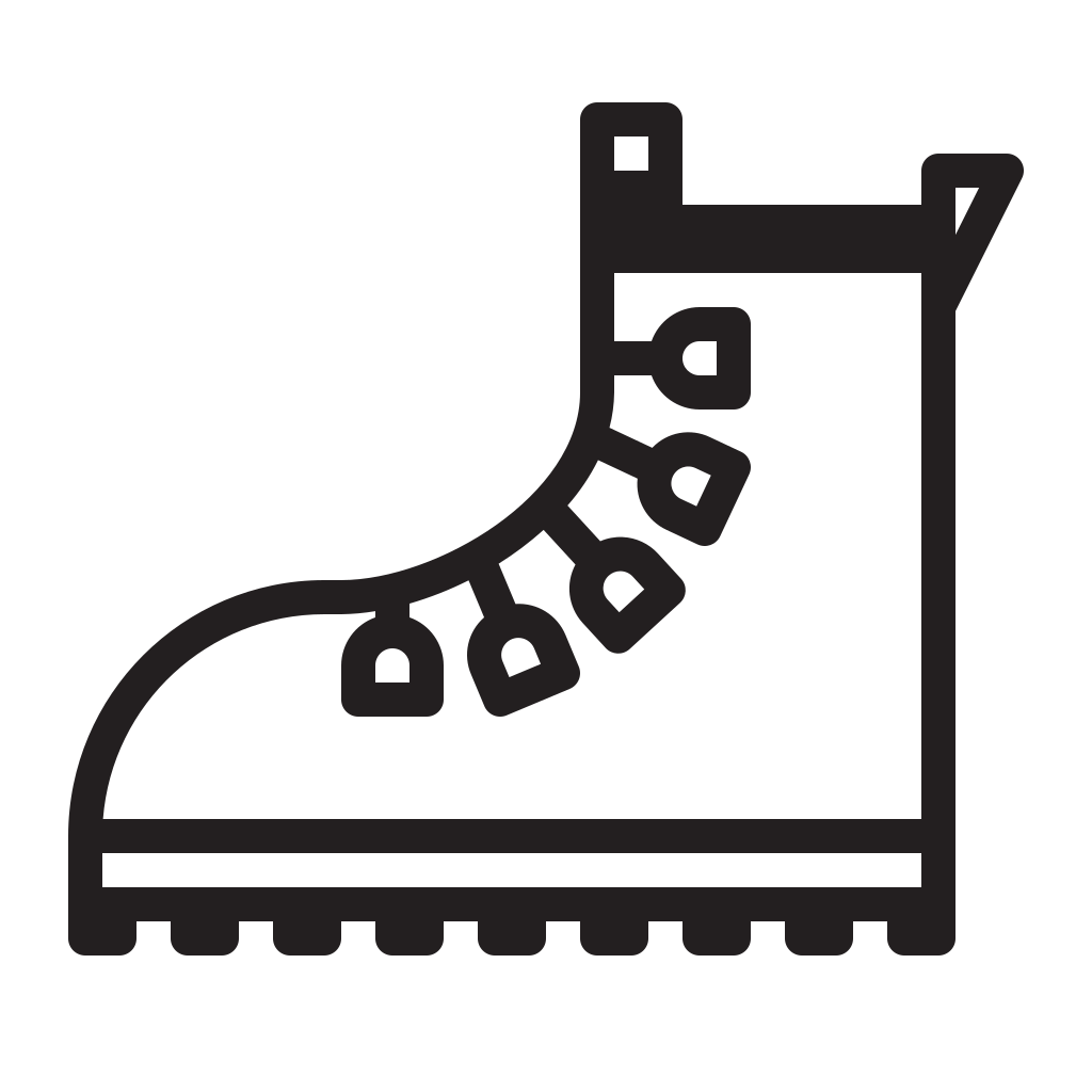 Boot, footwear, hiking, hiking boot, mountaineering, shoes, travel icon