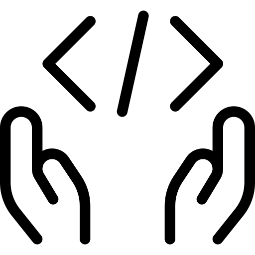 Angle, bracket, code, hand, hold, programming, tag icon