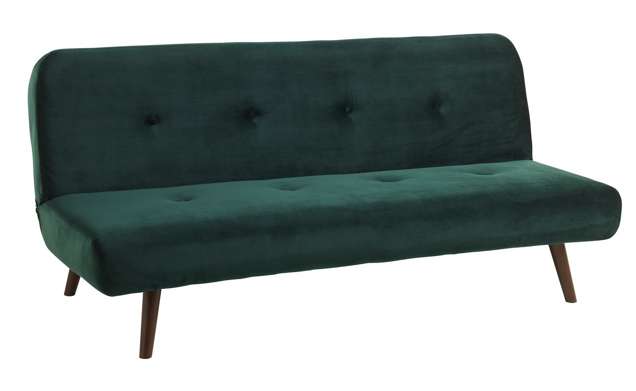 Kanapéágy JUVRE bársony sötétzöld JYSK