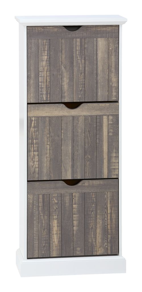 Meuble à chaussures OLDEKROG 3 compartiments blanc/gris JYSK