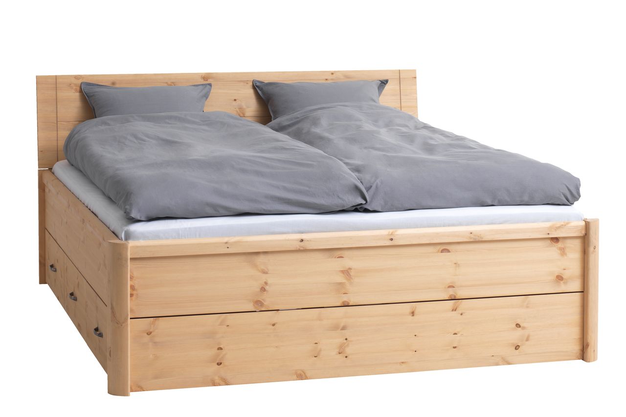 Cadre de lit LYNGBY 140x200 pin teinté JYSK