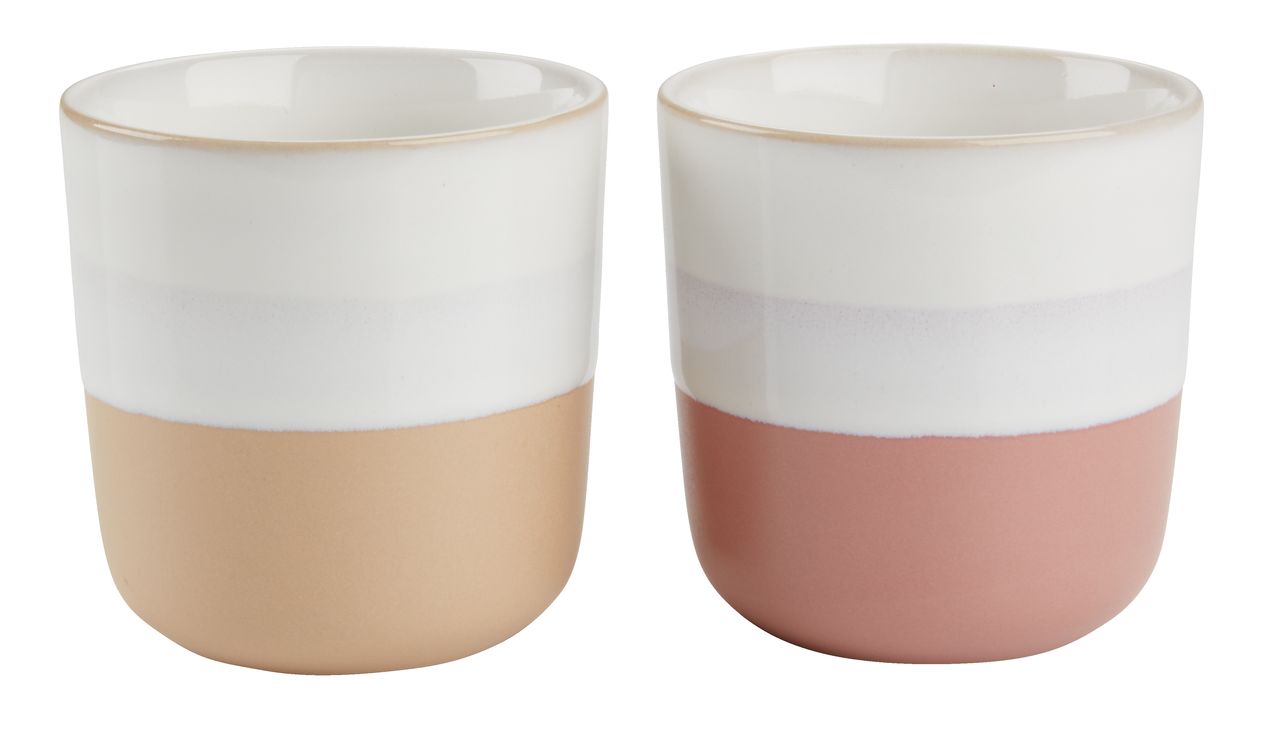 Mug FREDERIK 200ml rese/yellow set of 2 JYSK