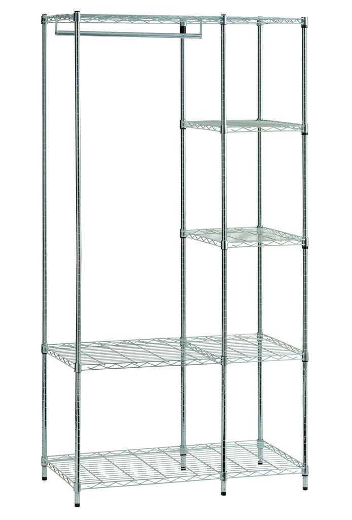 Hallway unit VINDINGE 4 shelves chrome JYSK
