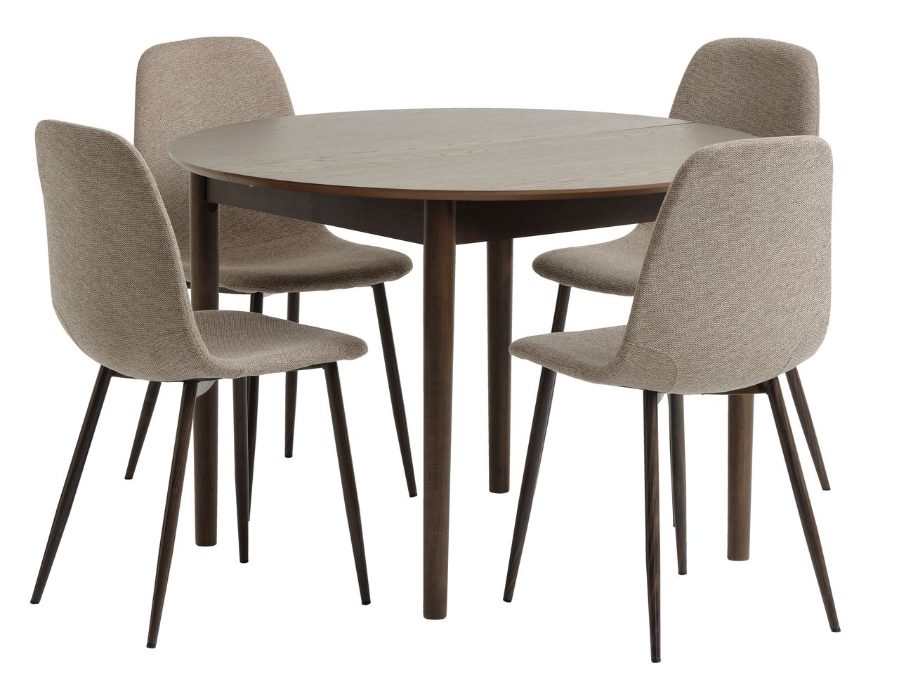 MARSTRAND D110 table dark oak + 4 JONSTRUP beige JYSK