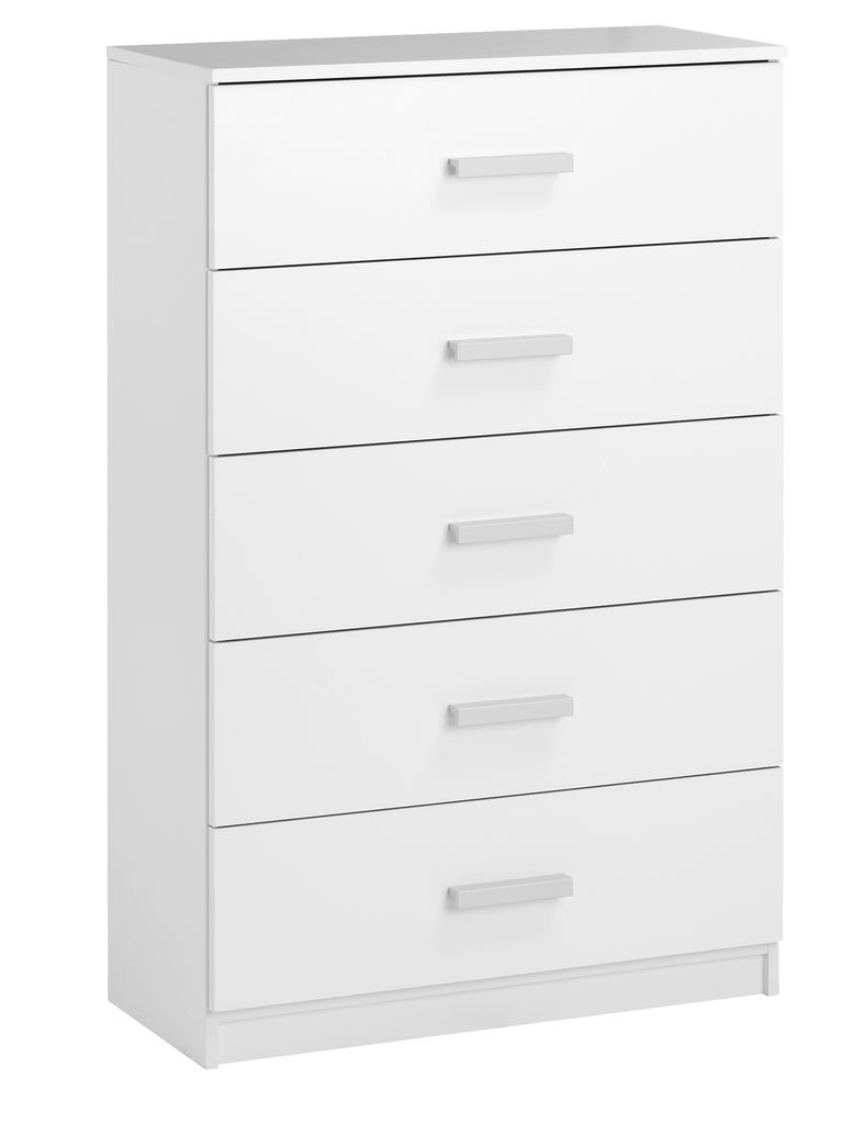 5 drawer chest TAPDRUP wide white JYSK