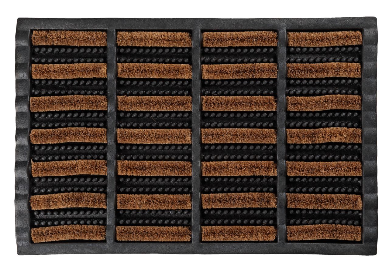 Doormat NAVR 40x60 coir natural/black JYSK