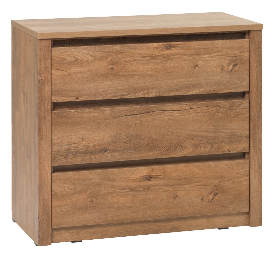 Commode 3 tiroirs VEDDE chêne sauvage JYSK