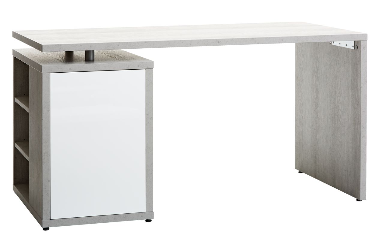 Desk ULLITS 69x140 concrete/high gloss JYSK