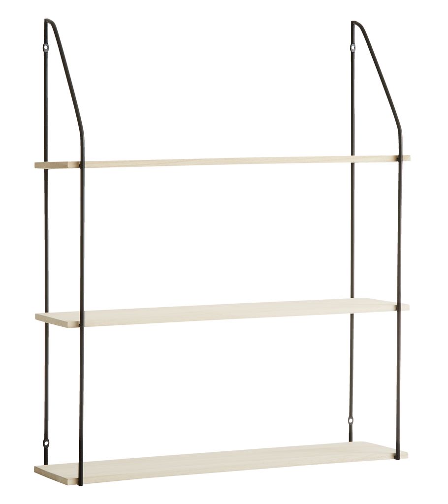 Wall shelf HEJLSMINDE 3 shelves black/natural JYSK
