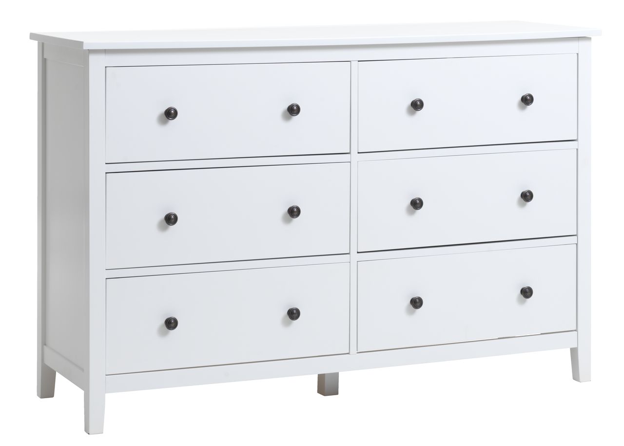 Komoda NORDBY 3+3 ladice bijela JYSK