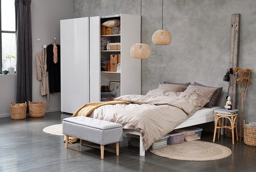 förvaringsbänk jysk Bänk Badsted M/Förvaring Ljusgrå | Jysk