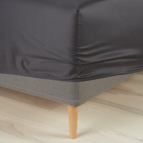 Sateen Fitted sheet TINE Double grey JYSK