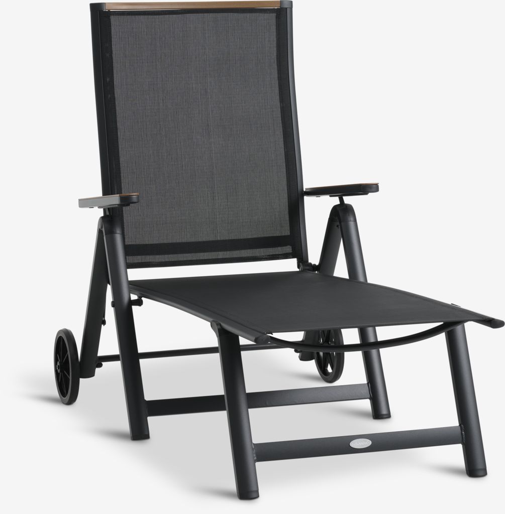 Sun lounger BREDSTEN W79xL187 black JYSK