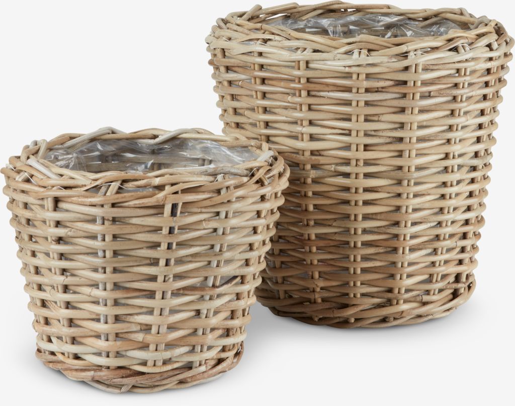 Planter basket RINGTROST D37/32 kubu natural set of 2 JYSK