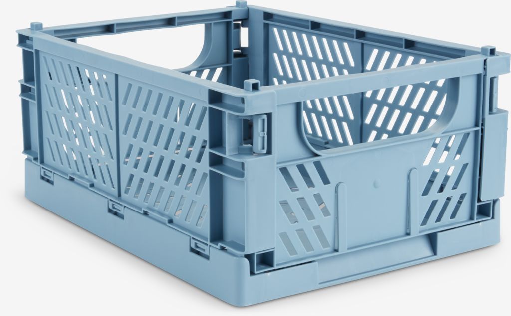 Basket MILAS W25xL34xH15cm foldable blue JYSK