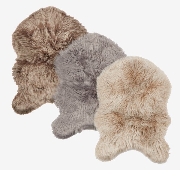 Faux lambskin TAKS 60x90 light brown JYSK