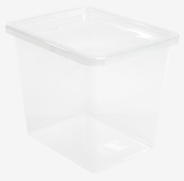Storage box BASIC BOX 31L w/lid transparent JYSK