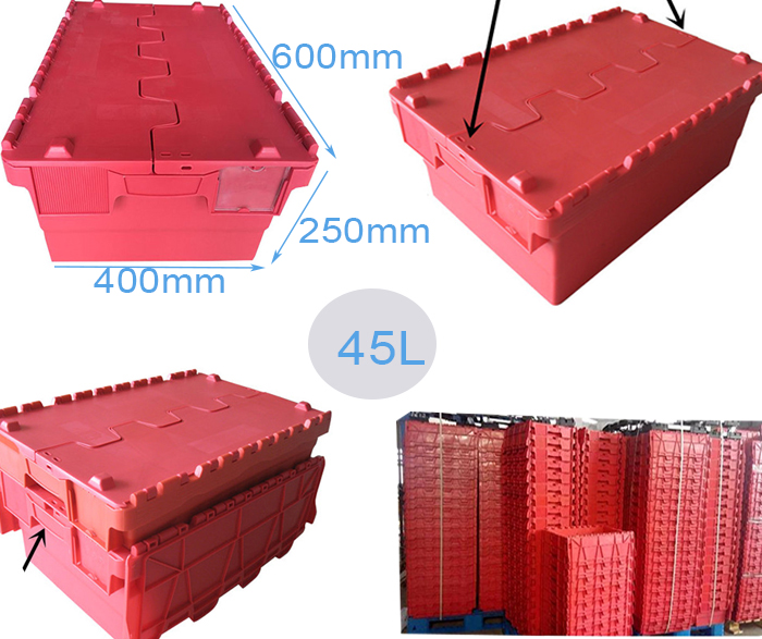 Wholesale plastic storage totes with lids,attached lid totesplastic