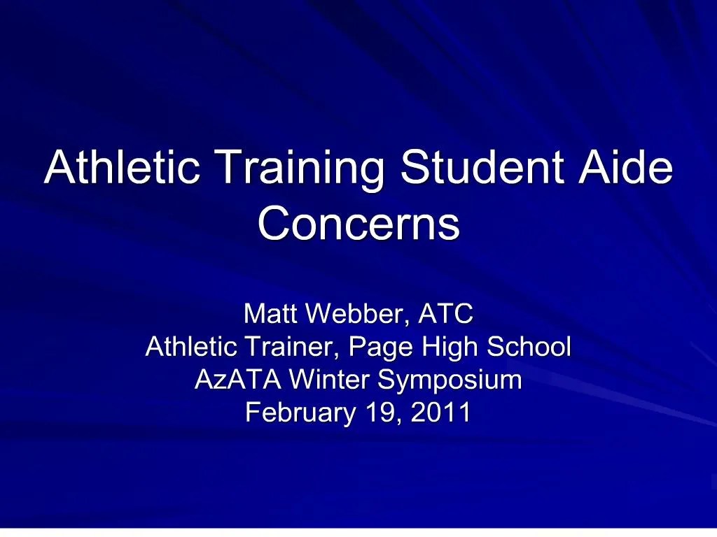 PPT athletic training student aide concerns PowerPoint Presentation