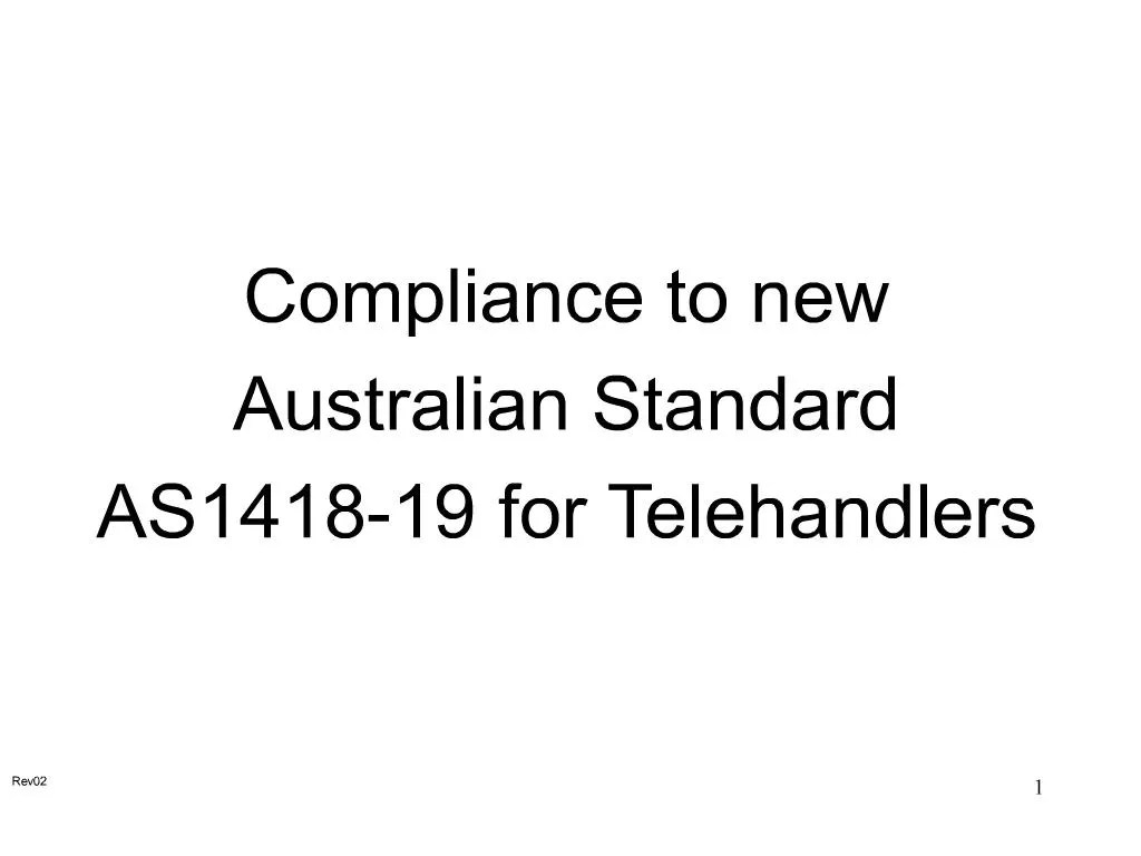PPT compliance to new australian standard as141819 for telehandlers