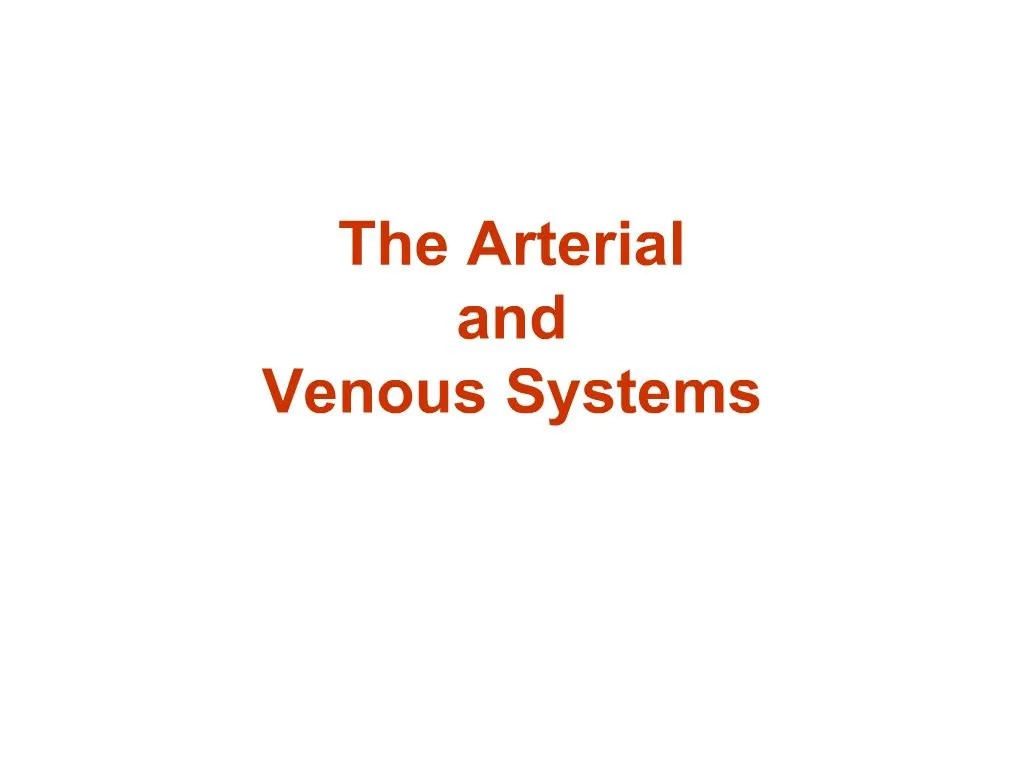PPT - The Arterial and Venous Systems PowerPoint Presentation, free
