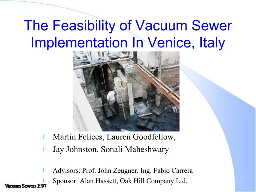 PPT The Feasibility of Vacuum Sewer Implementation In Venice, Italy