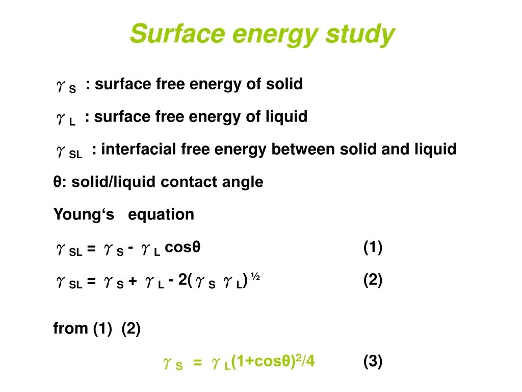 PPT Surface energy study PowerPoint Presentation, free download ID