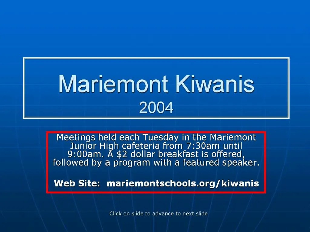 PPT Mariemont Kiwanis 2004 PowerPoint Presentation, free download