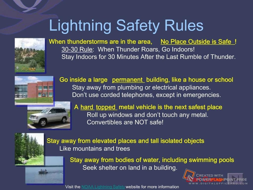 PPT Lightning Safety Rules PowerPoint Presentation, free download