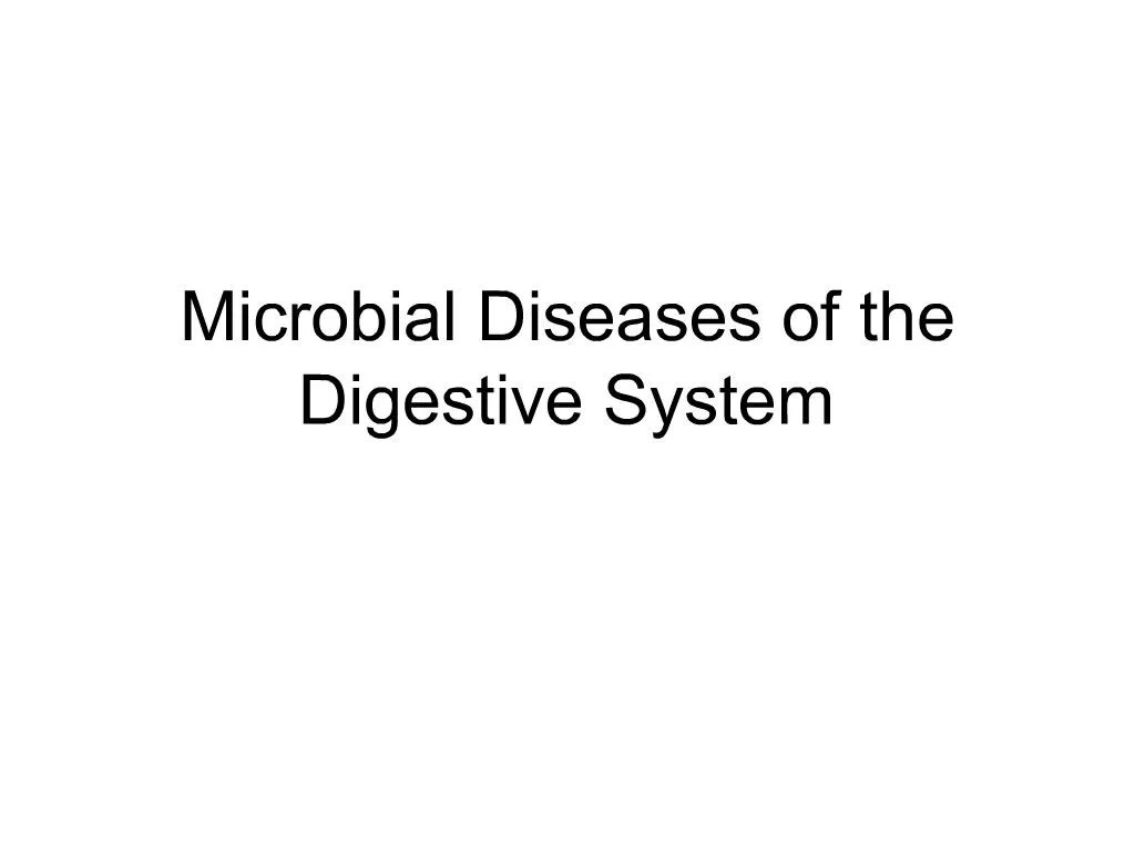 PPT Microbial Diseases of the Digestive System PowerPoint