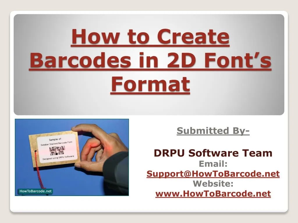 PPT How to create Barcode in 2D Font Formats PowerPoint Presentation