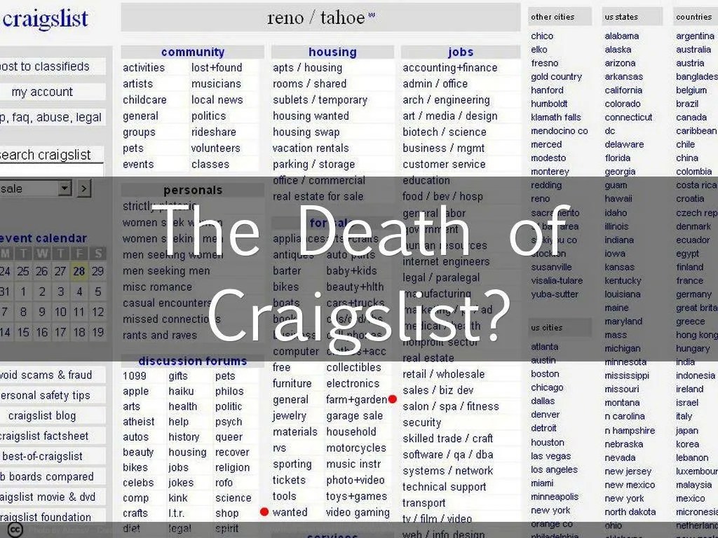 PPT The Death of Craigslist? PowerPoint Presentation, free download