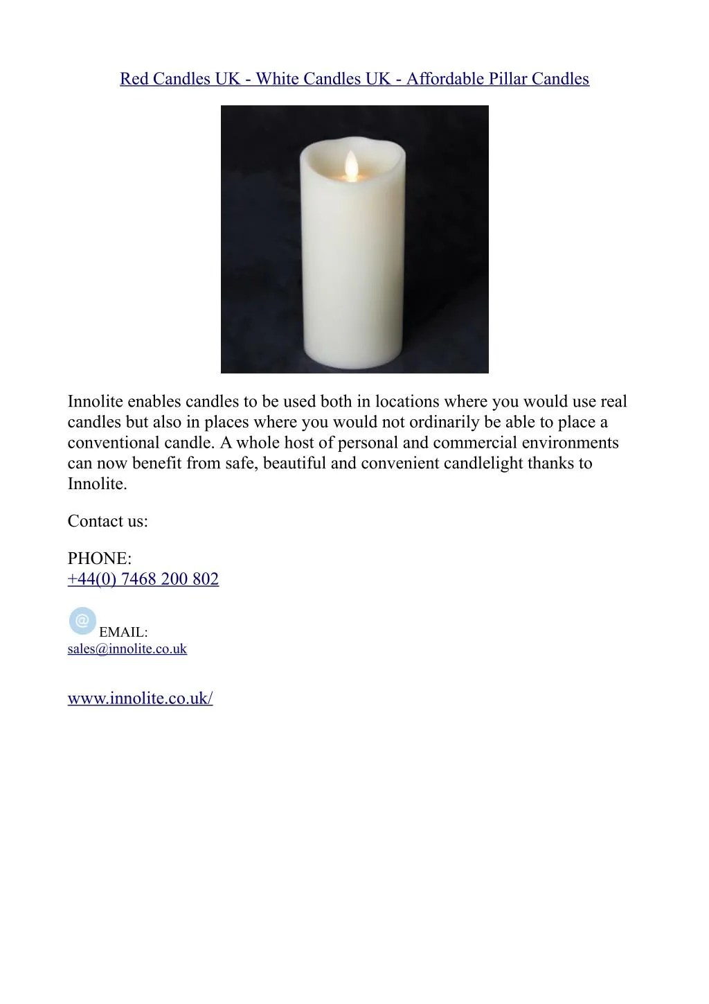 PPT Red Candles UK White Candles UK Affordable Pillar Candles