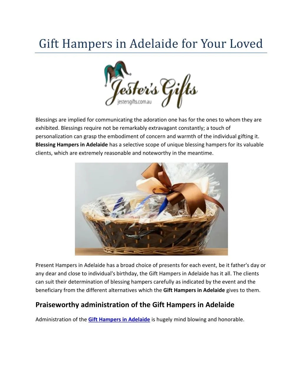 PPT Gift Hampers Adelaide PowerPoint Presentation, free download ID