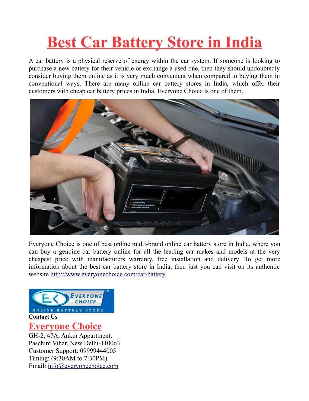 PPT Best Car Battery Store in India PowerPoint Presentation, free