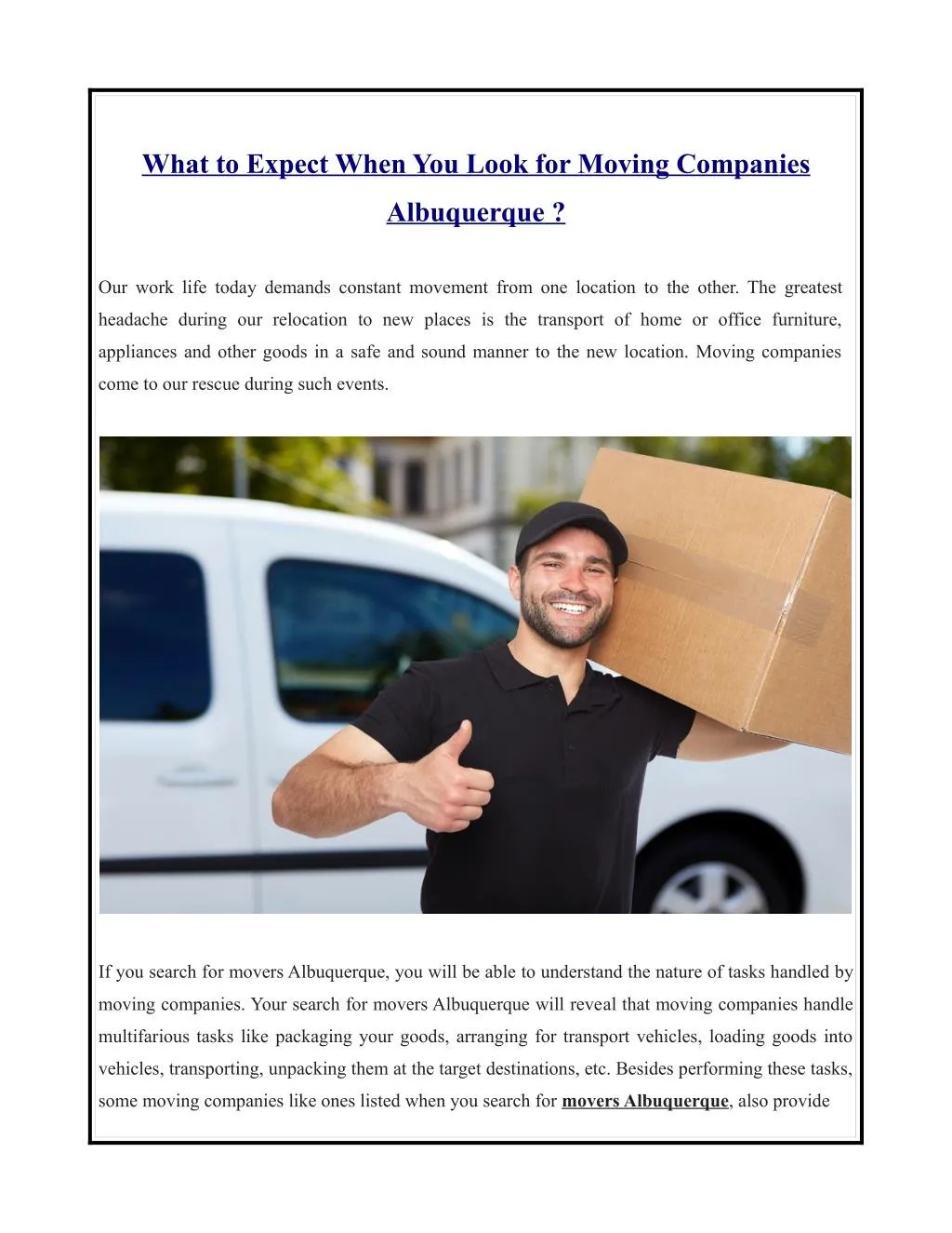 PPT movers albuquerque PowerPoint Presentation, free download ID