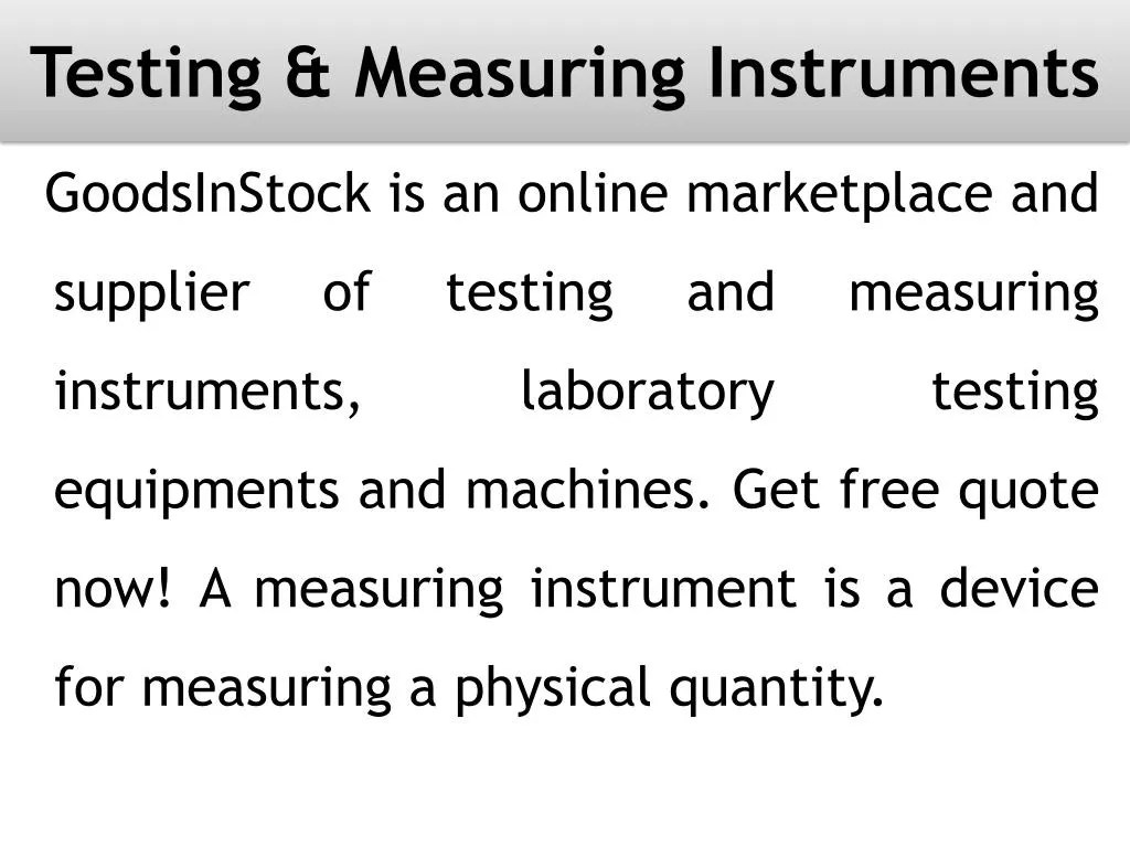 PPT Testing & Measuring Instruments PowerPoint Presentation, free
