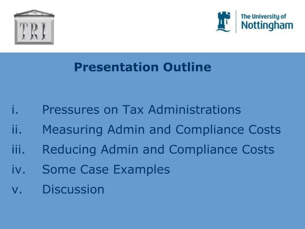 PPT Measuring and Reducing Administrative Costs and Tax Compliance