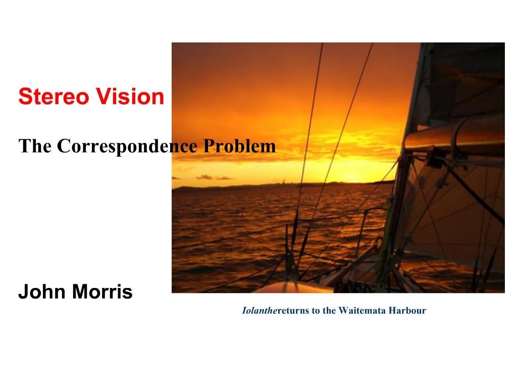 PPT Stereo Vision The Correspondence Problem PowerPoint Presentation