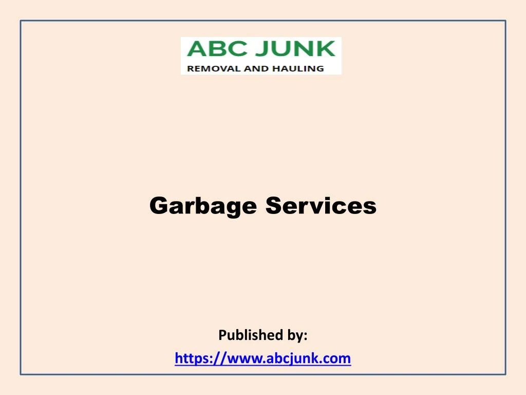 PPT Garbage Services PowerPoint Presentation, free download ID7892388
