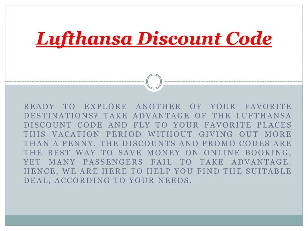 PPT All top deals from Lufthansa from the US to over 100 popular