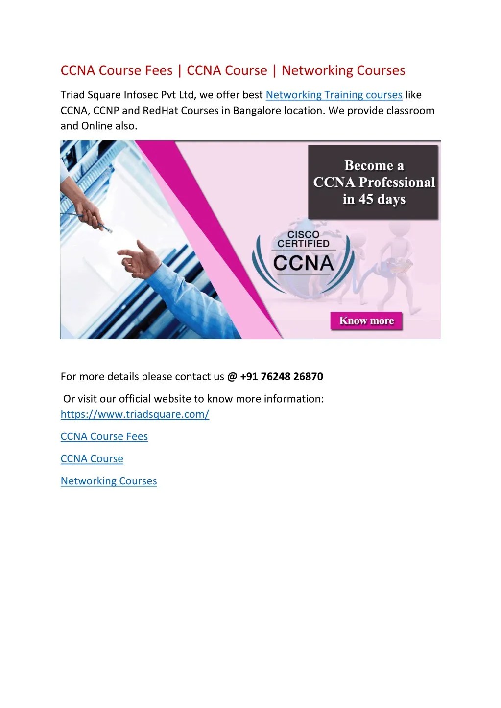 PPT CCNA Course Fees CCNA Course Networking Courses PowerPoint