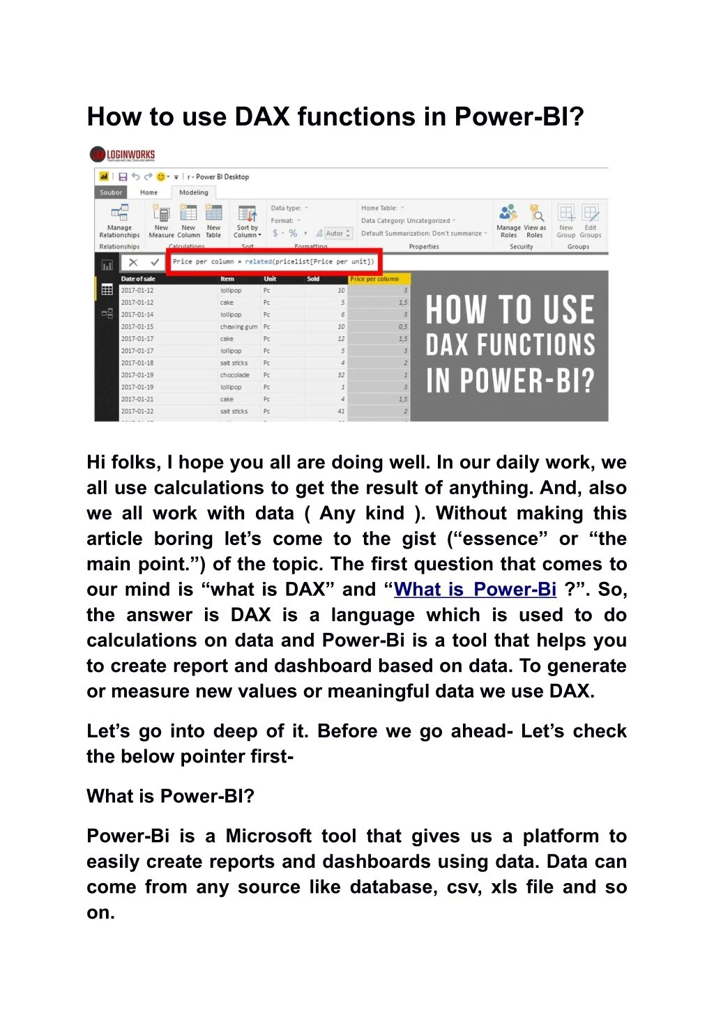 PPT How to use DAX functions in PowerBI? PowerPoint Presentation