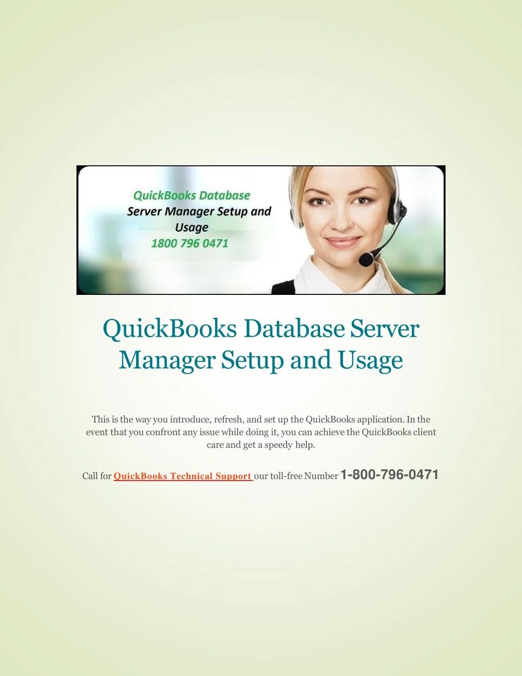 PPT QuickBooks Database Server Manager Setup and Usage 1800 796