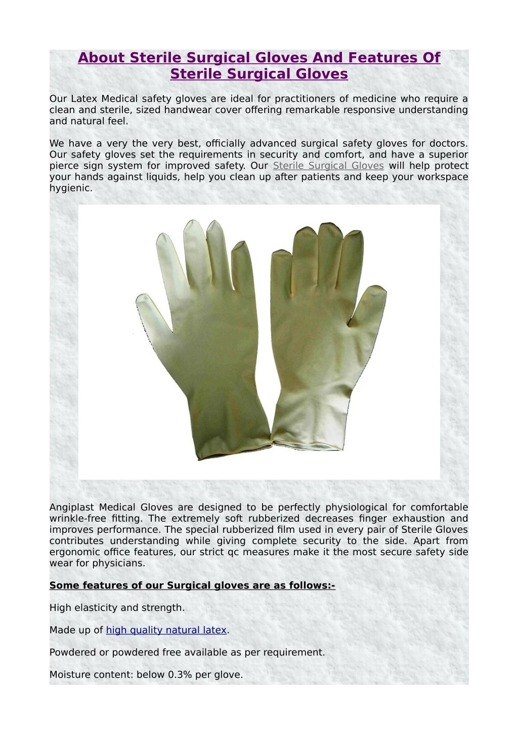 PPT About Sterile Surgical Gloves And Features Of Sterile Surgical